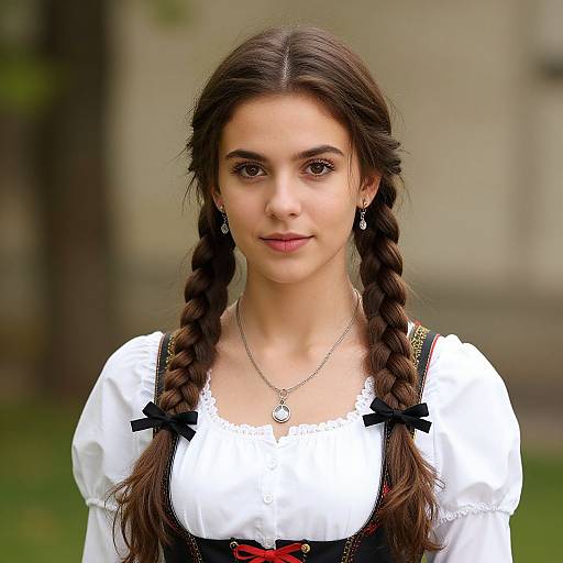 Realistic German Fraulein Costume Portrait