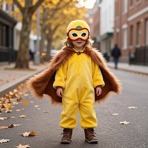 Child in Vibrant Autumn Costume