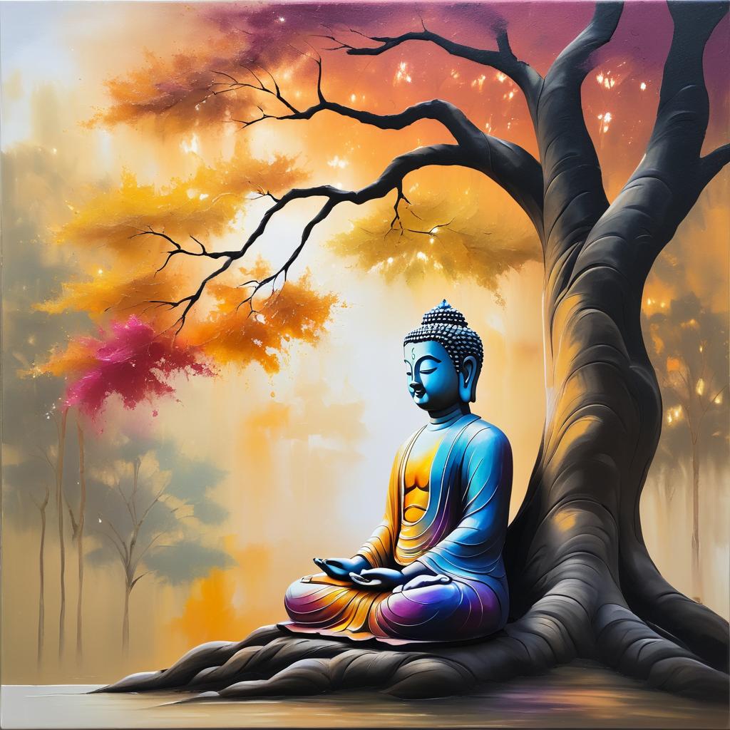 Serene Buddha Meditating Under a Tree