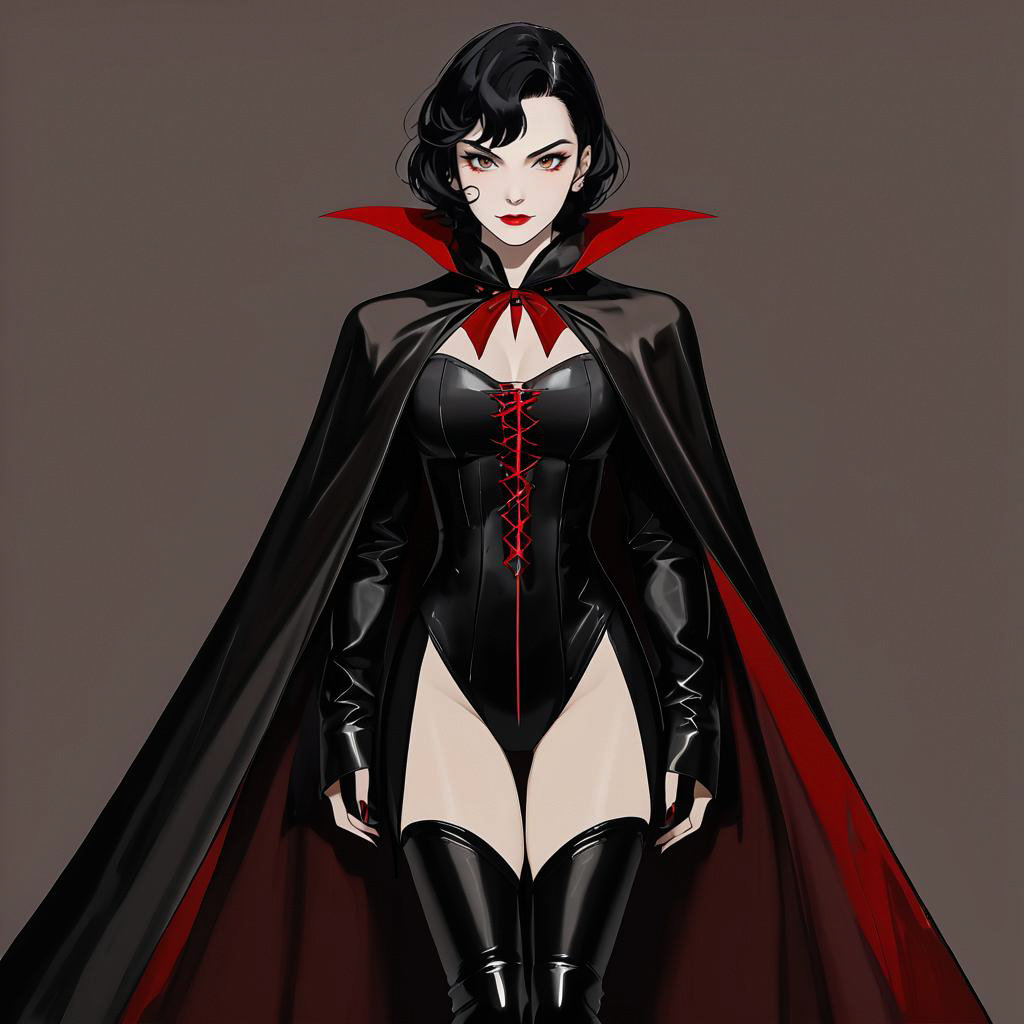 Avant-Garde Smirking Vampire Woman