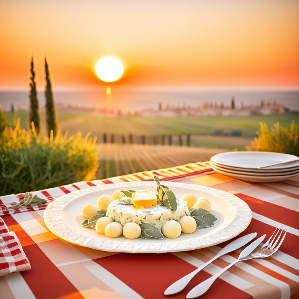 Italian Dinner Scene at Sunset