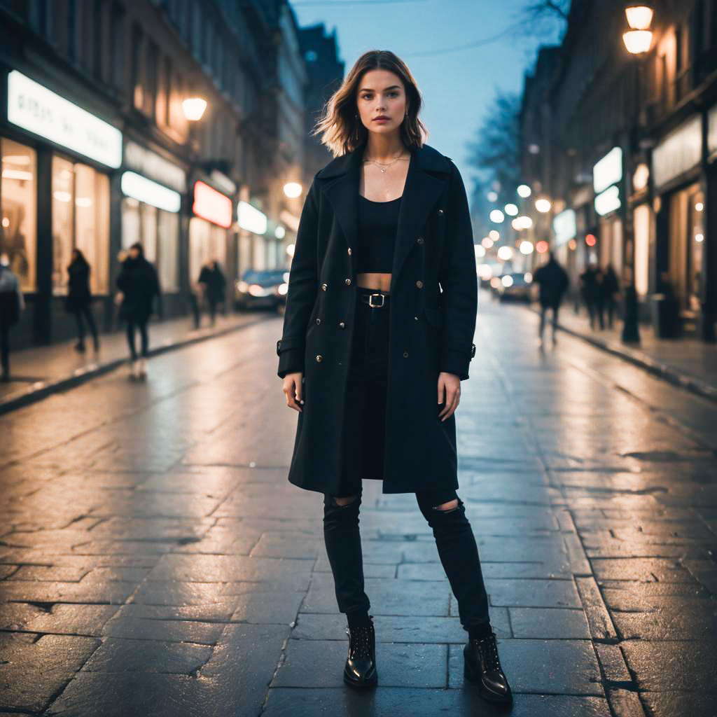 High Fashion Portrait in Bustling City