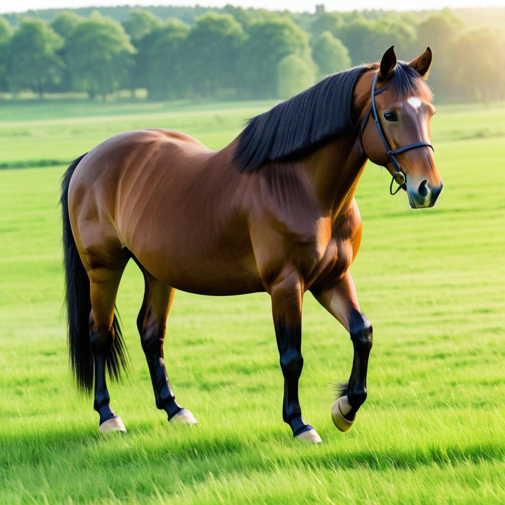 High-Resolution Horse Portrait on Field