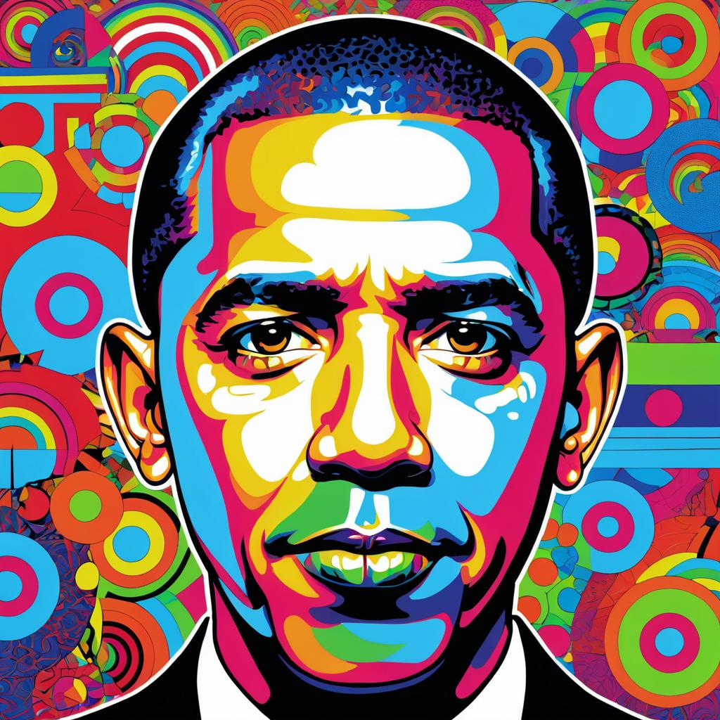 Irritated Barack Obama in Pop Art Style