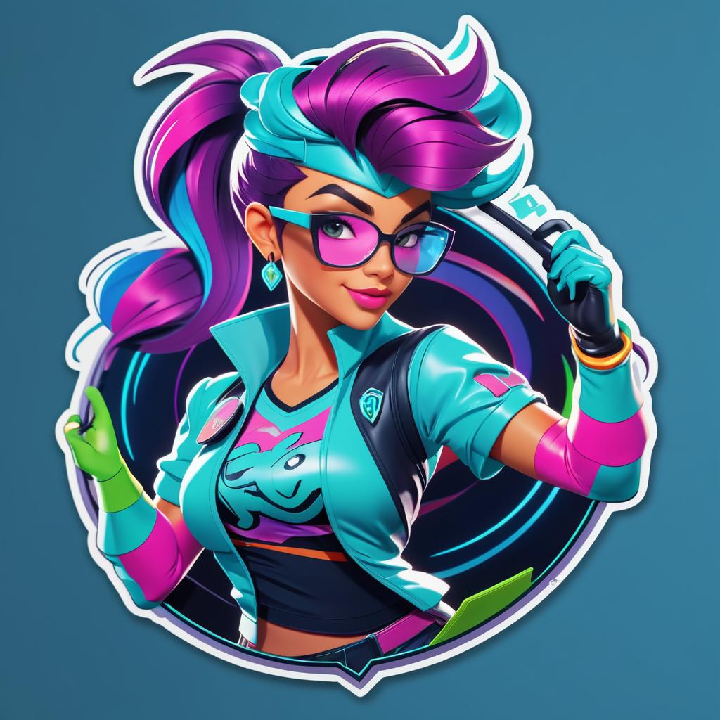 Sassy Cartoon Gamer Sticker Design