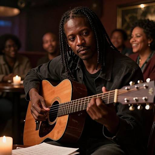 Soulful Jazz Musician in Candlelight