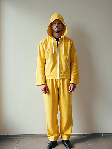 Man in Yellow Hoodie and Pants Costume