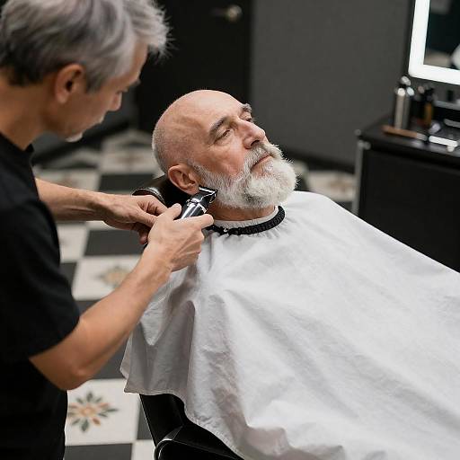 Barber Scene with Elderly Gentleman