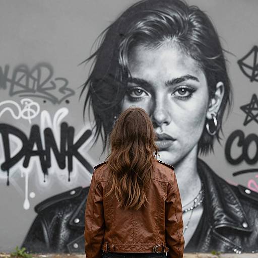 Urban Graffiti Scene with Young Woman
