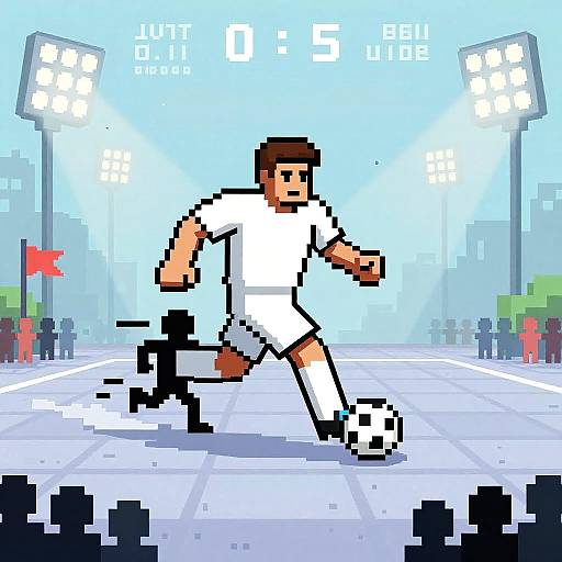 Vintage Pixel Art Johan Cruyff Dribble