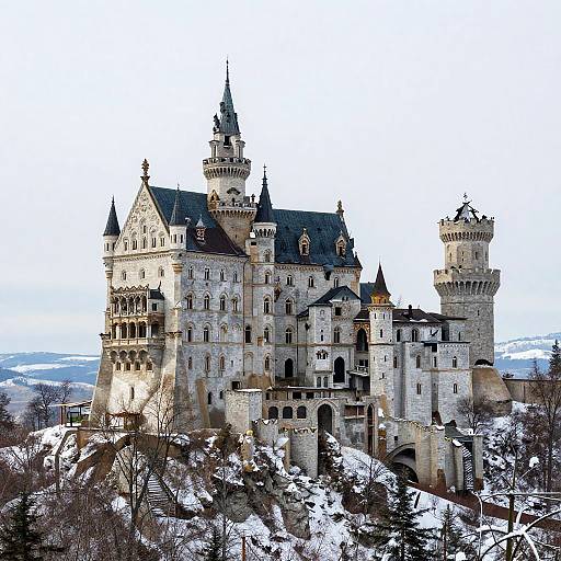 Abandoned Castle on Snowy Mountain