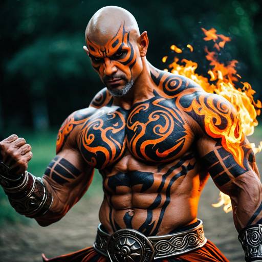Epic Asura Cosplay with Fiery Details