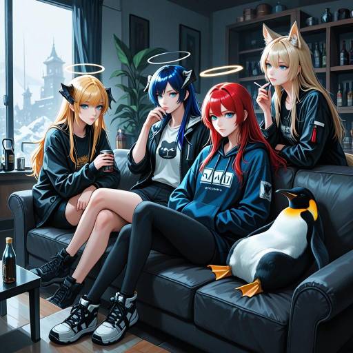 Girls with Animal Features Indoors