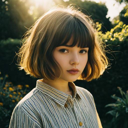 Stylish Young Girl in Garden Light