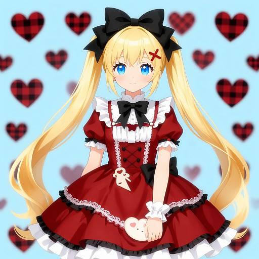 Gothic Lolita Anime Girl Illustration
