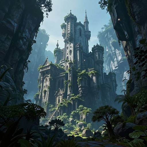 Ancient Castle Between Towering Rocks