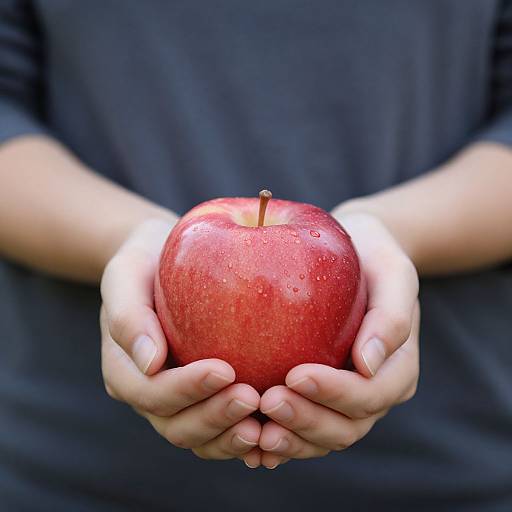 Woman Holding Red Apple
