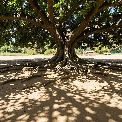 Sprawling Tree Roots and Shadows