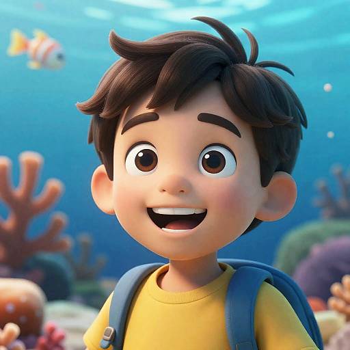 Curious Child in Vibrant Coral Reef