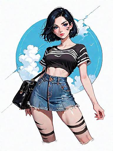 Stylish Comic Character in Casual Wear