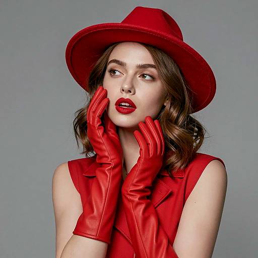 Striking Portrait of a Woman in Red