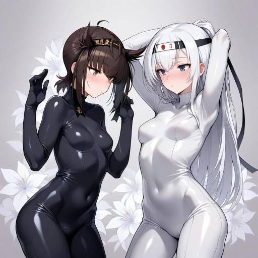 Charming Girls in Colorful Bodysuits