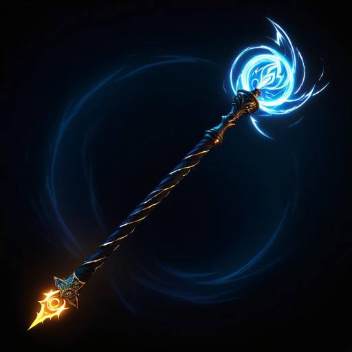Sorcerer's Staff with Glowing Magical Effects