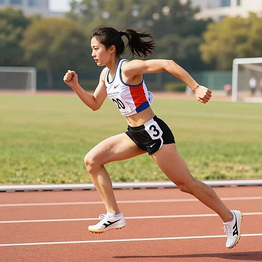 Dynamic Anime Athlete Sprinting Scene