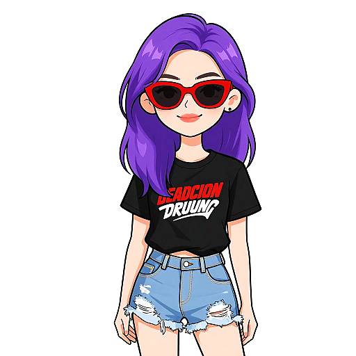 Smiling Woman in Casual Streetwear