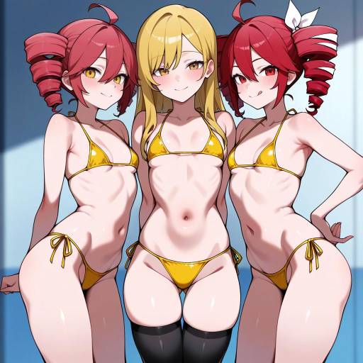 Playful Swimsuit Fun with Three Girls