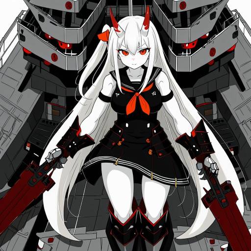 Illustration of Aircraft carrier oni, kantai collection in the style of Tomoshibi hidekazu