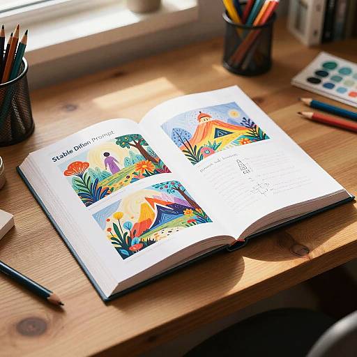 Artist's Studio with Creative Book