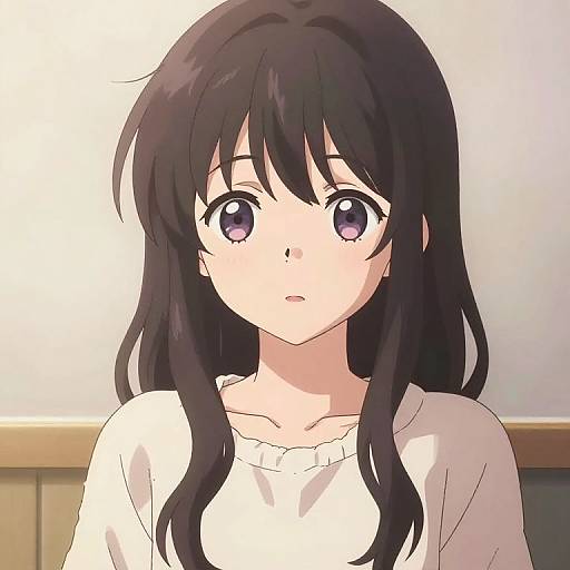 Serene Anime Character in Pastel