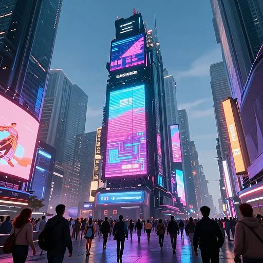 Futuristic Digital Billboards in Metropolis