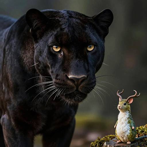 Mystical Black Panther Portrait Art