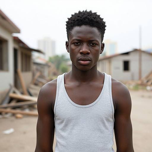 Serious Young Man in Urban Setting