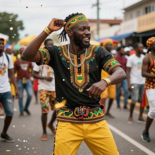 Joyful Jamaican Dancer at Festival