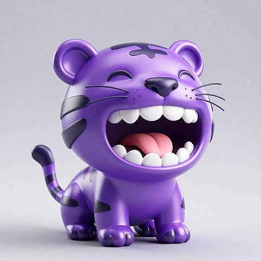 Shiny Metallic Purple Plushie Tiger
