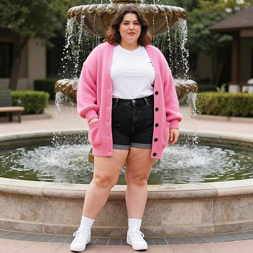 Lanky Woman in Casual Streetwear