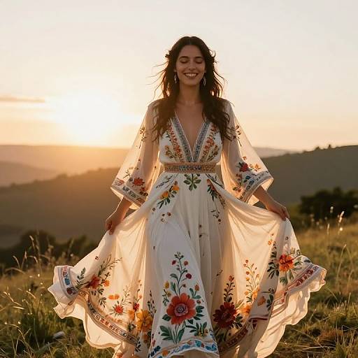 Bohemian Bride at Sunset Wedding