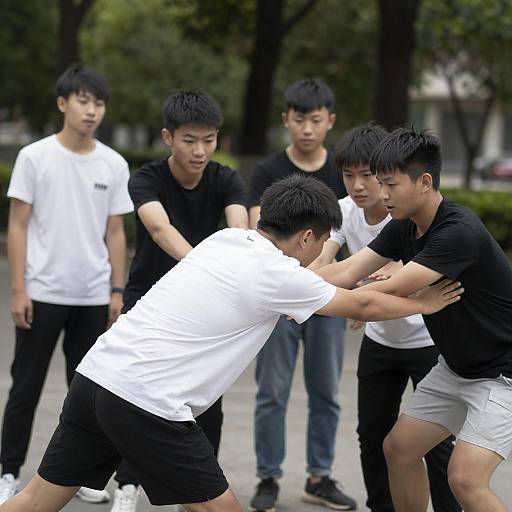 Dynamic Teenage Moment in a Park