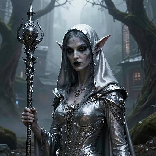 Horror Aasimar in Misty Tree City