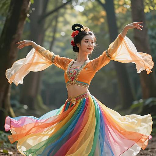 Vibrant Ethnic Dance Portrait in Nature