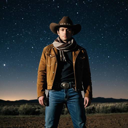 Man in Space Cowboy Costume at Night
