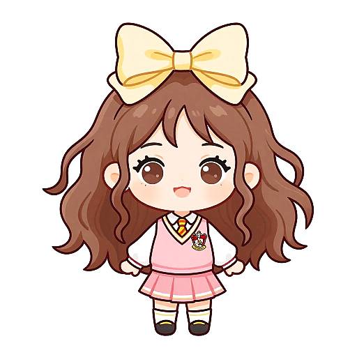 Chibi Hermione in Pastel Cheerleader Outfit
