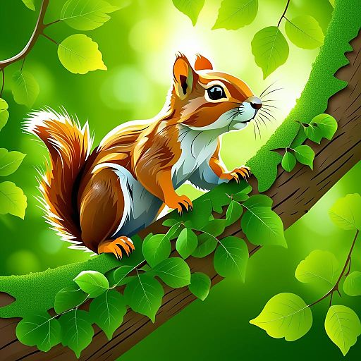 Hyper-Realistic Squirrel Climbing a Tree Hyper-Realistic Squirrel Climbing a Tree