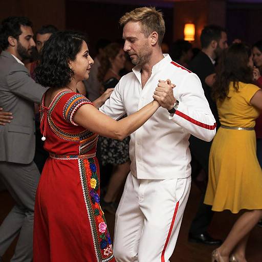 Couple Dancing at Lively Party