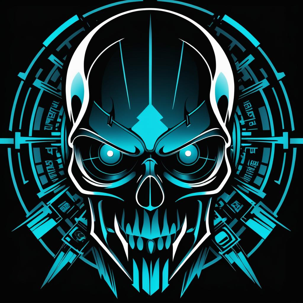 Bold Cyberpunk Skull Design of Gluttony