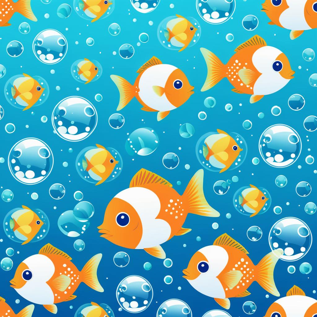 Kawaii Fish Seamless Pattern Design