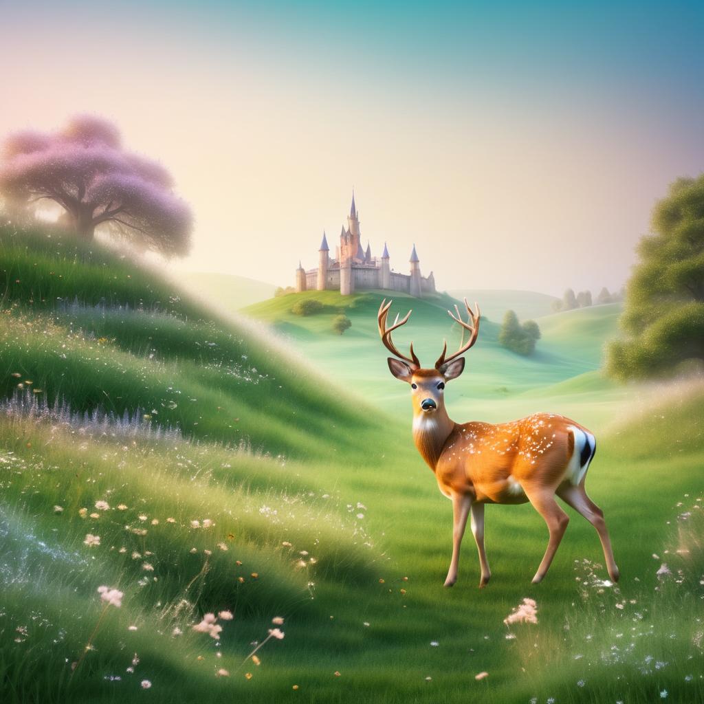 Enchanting Meadow with Graceful Deer